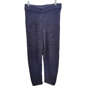 Modern Soul Womens Petite Small Pants Chenille Tapered Black Elastic Sherpa NWOT